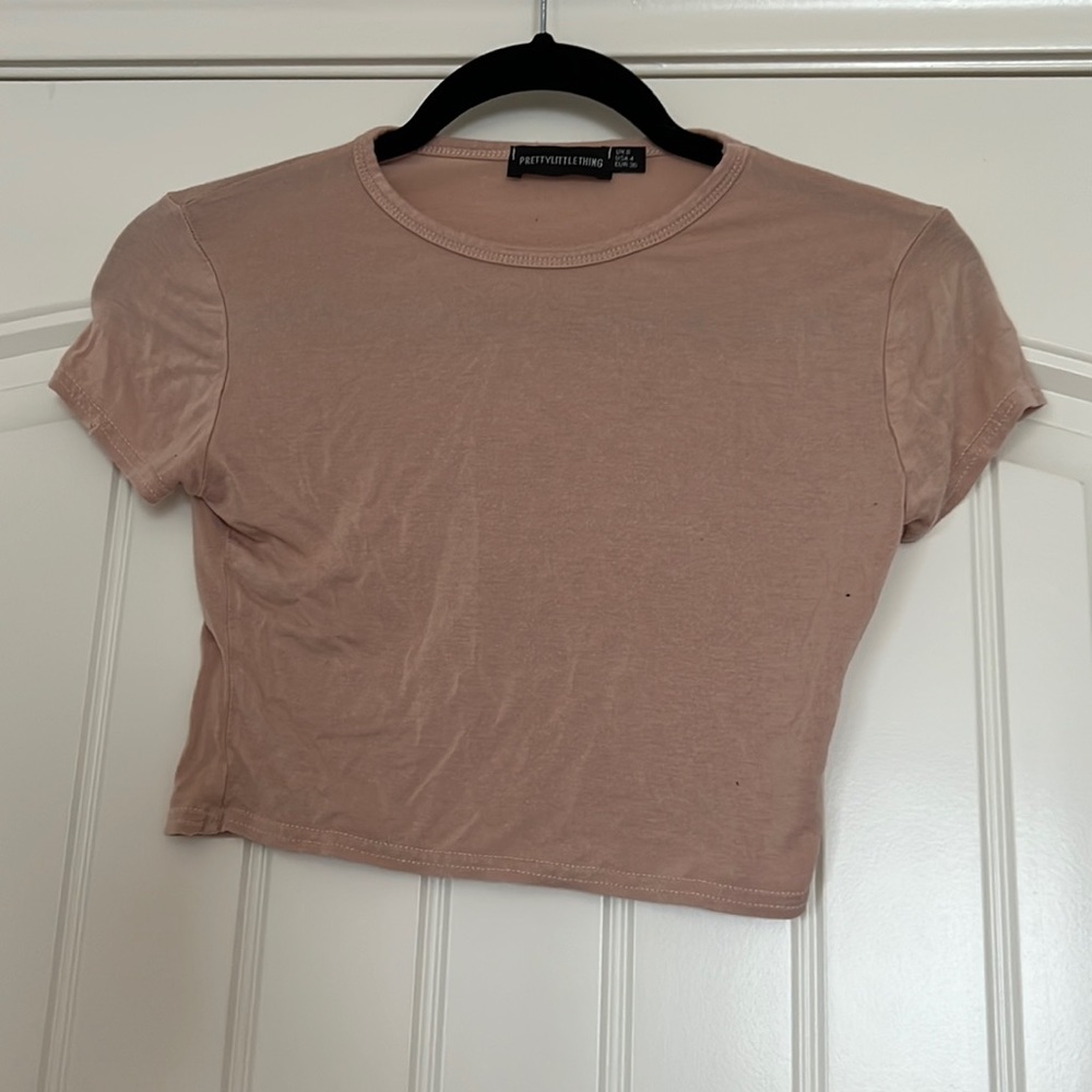 Cream Pretty Little Thing crop top